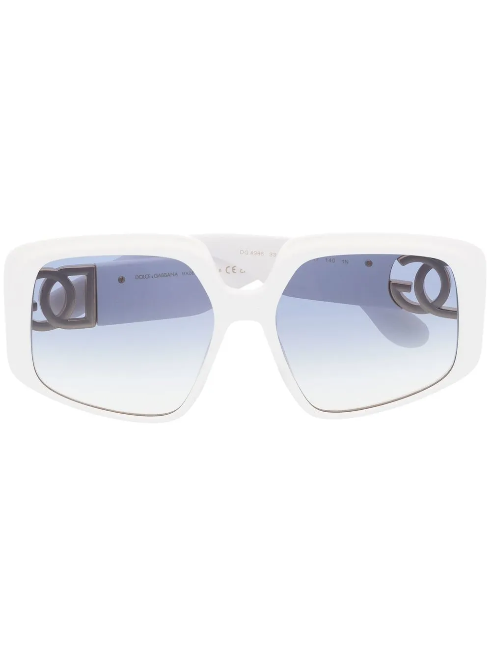 

Dolce & Gabbana Eyewear lentes del sol con armazón cuadrada y placa del logo - Blanco