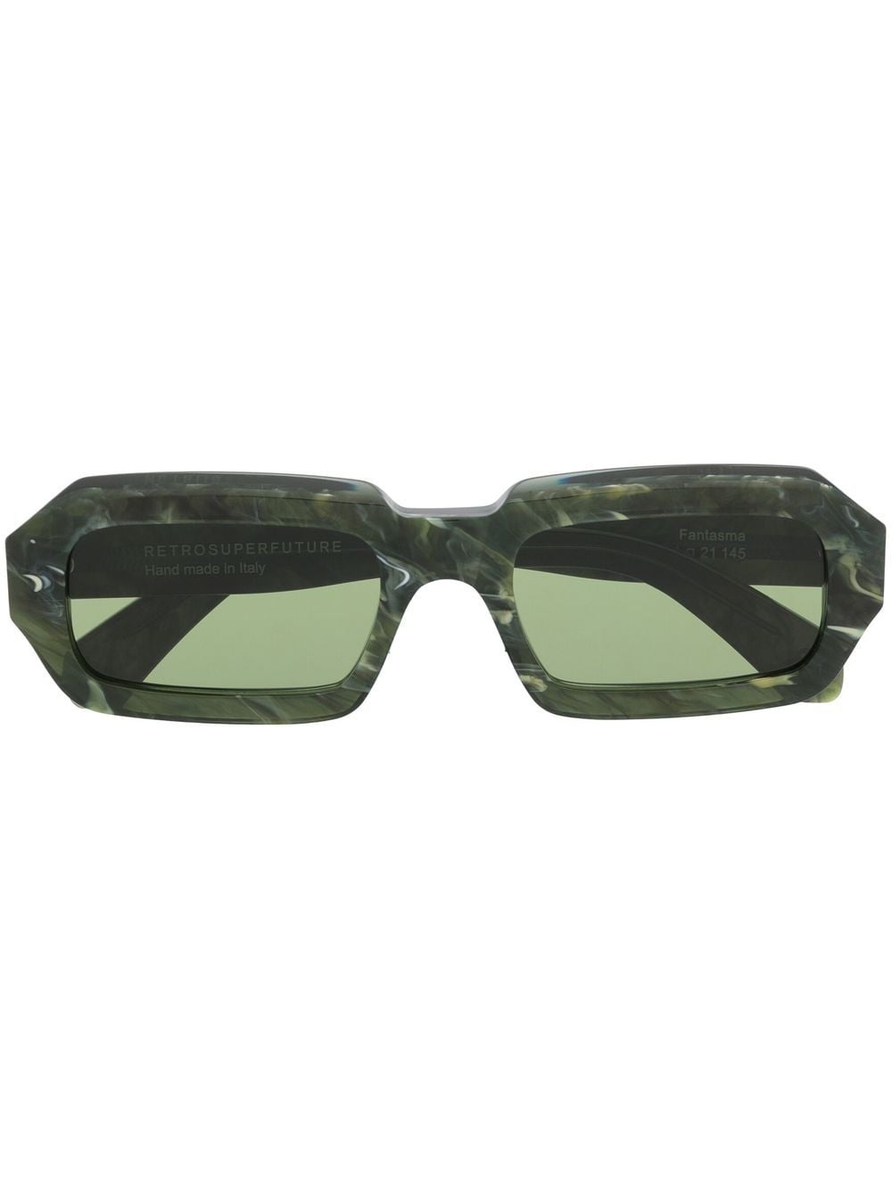 Retrosuperfuture Fantasma Rectangle-frame Sunglasses In Green