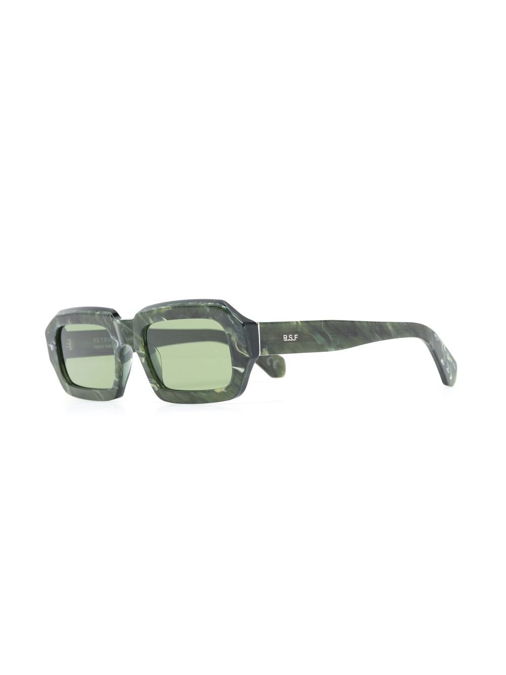 Shop Retrosuperfuture Fantasma Rectangle-frame Sunglasses In Green