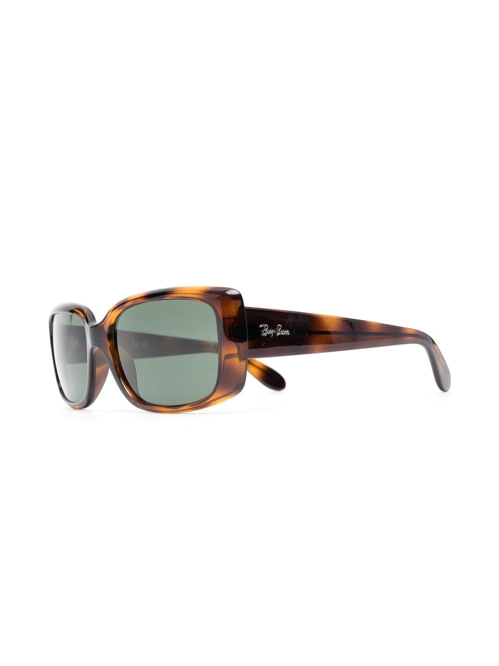 Shop Ray Ban Rectangle-frame Tortoiseshell Sunglasses In Brown