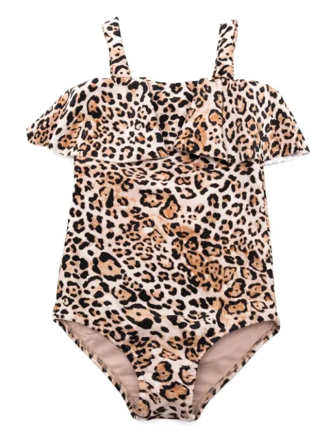 Adriana Degreas leopard-print ruffled swimsuit