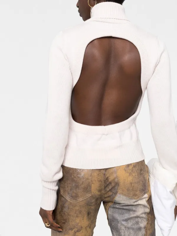 MM6 Maison Margiela open-back roll-neck Top | Neutrals | FARFETCH