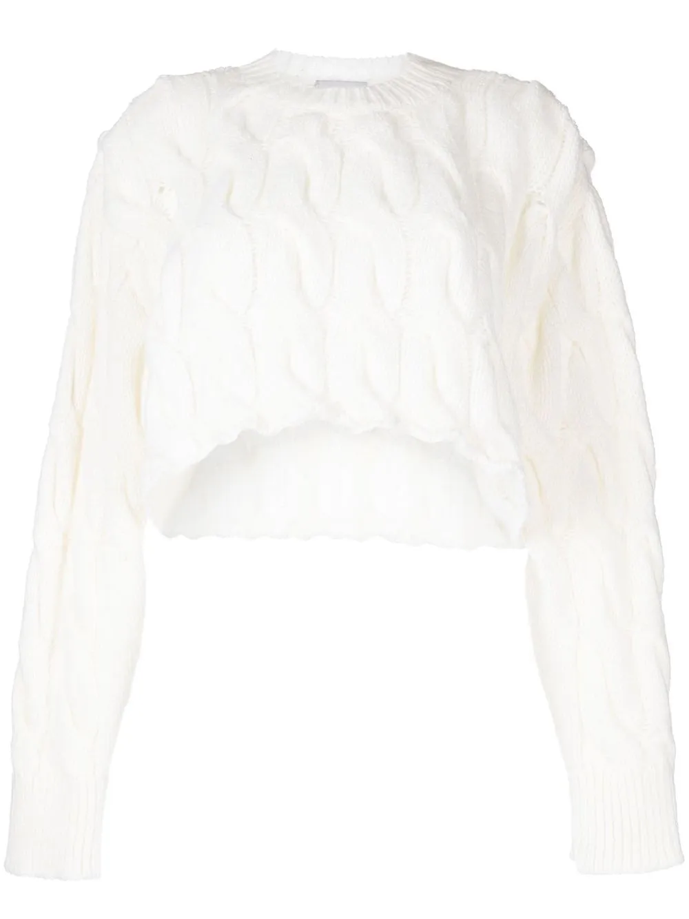 

Halfboy cropped cable-knit jumper - White