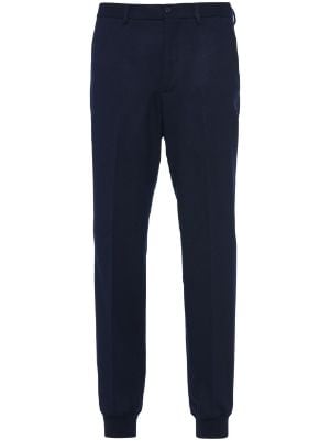 Tailored-cut cotton trousers Blue Farfetch Men Clothing Pants Formal Pants 