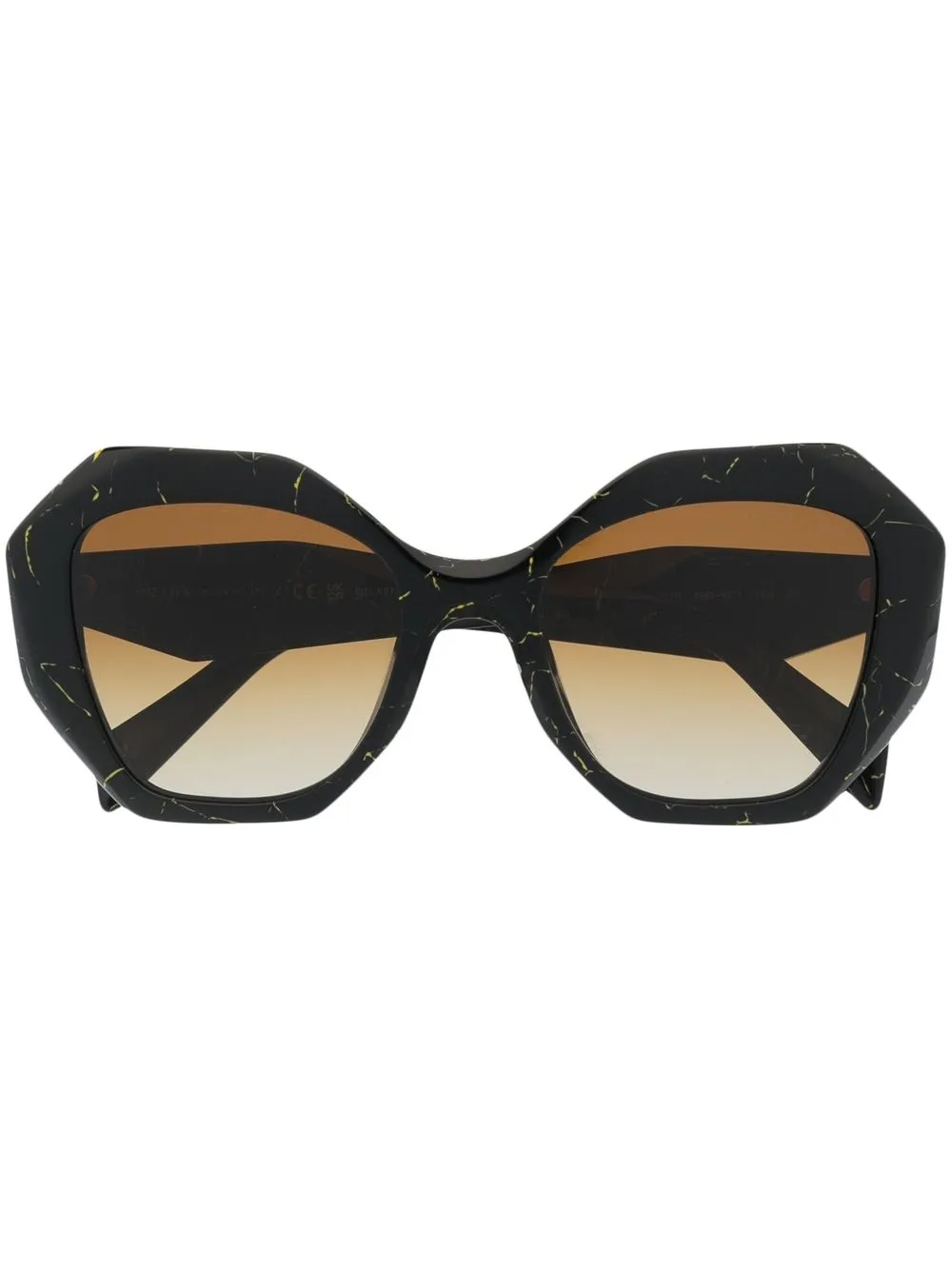 

Prada Eyewear marble-print geometric-frame sunglasses - Black