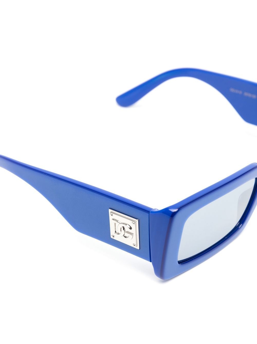 Shop Dolce & Gabbana Logo-plaque Rectangle-frame Sunglasses In Blue