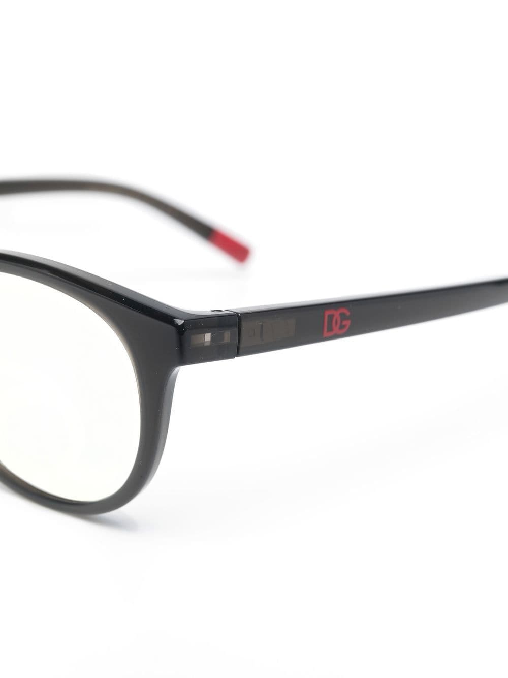 Shop Dolce & Gabbana Two-tone Round-frame Glasses In Black