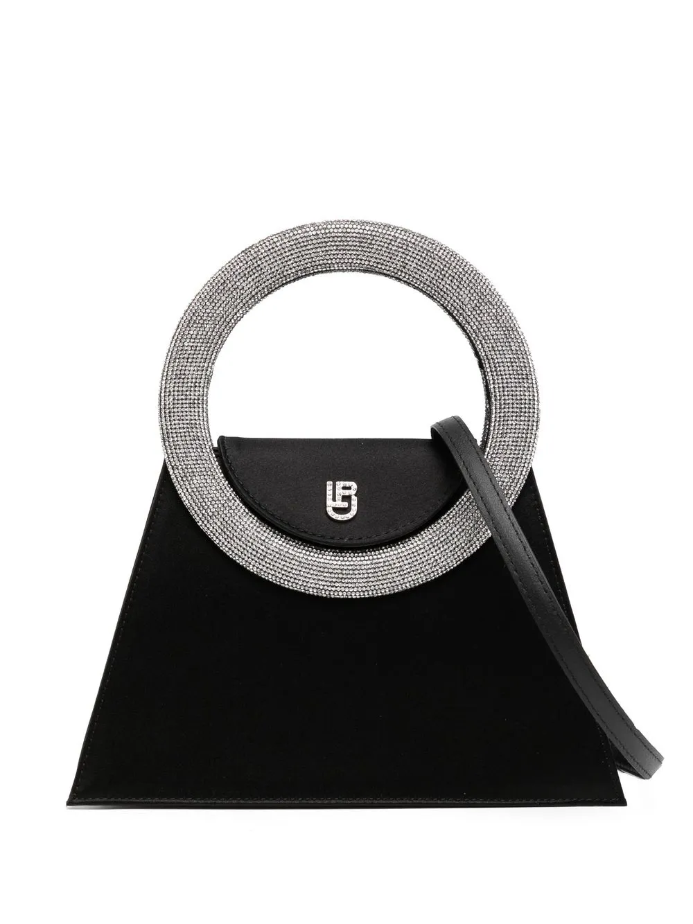 

Les Petits Joueurs small Trapezio crystal-handle tote bag - Black