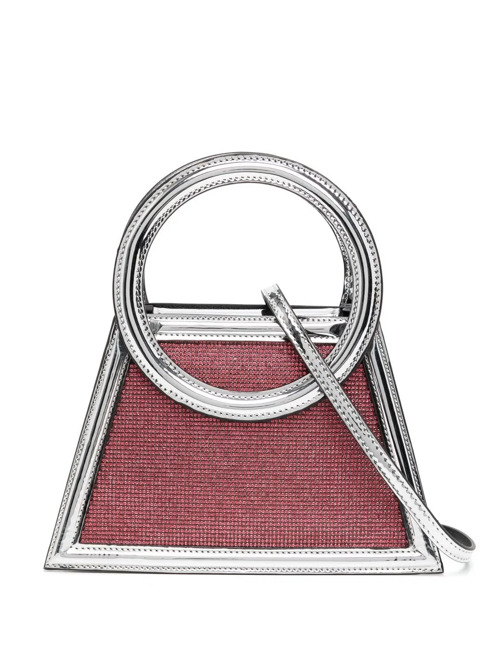 

Les Petits Joueurs mini Trapezio crystal-embellished bag - Silver