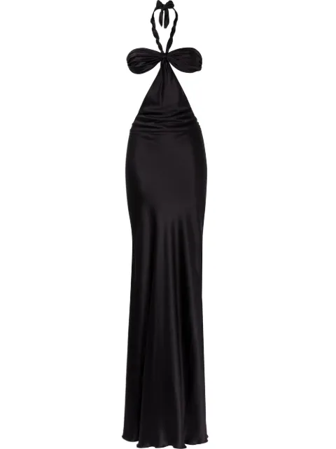 Esteban Cortazar The Liquid open-back silk bandeau maxi dress black