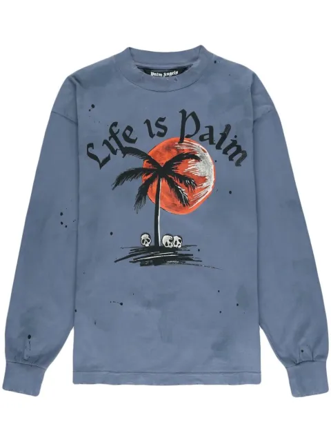 Palm Angels distressed graphic-print sweatshirt