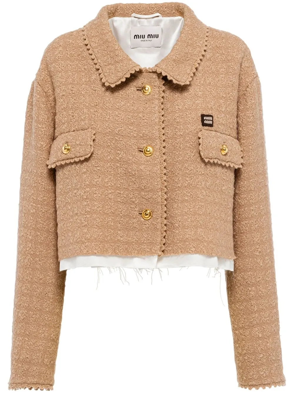 

Miu Miu single-breasted tweed jacket - Neutrals