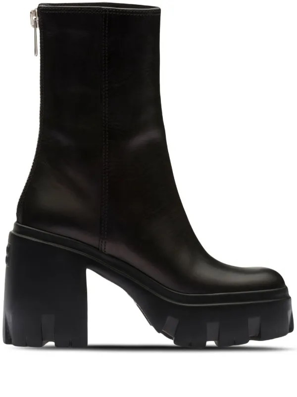 MUCCCUTE Women's Black Platform Boots PU Leather