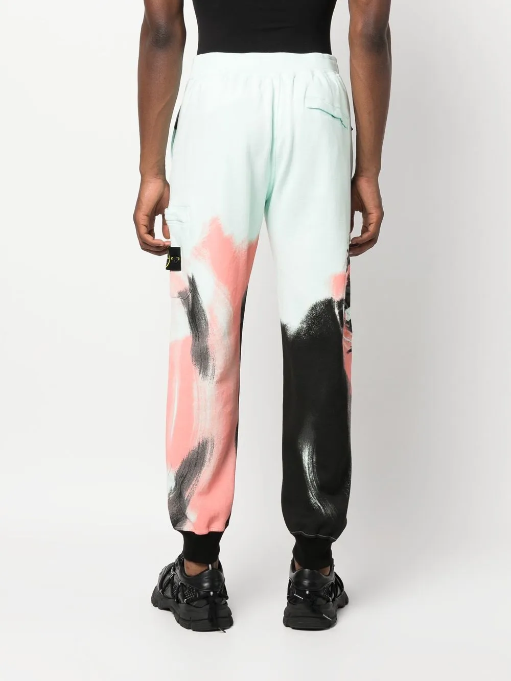 Stone Island Motion Saturation Abstract-print Track Pants In 绿色