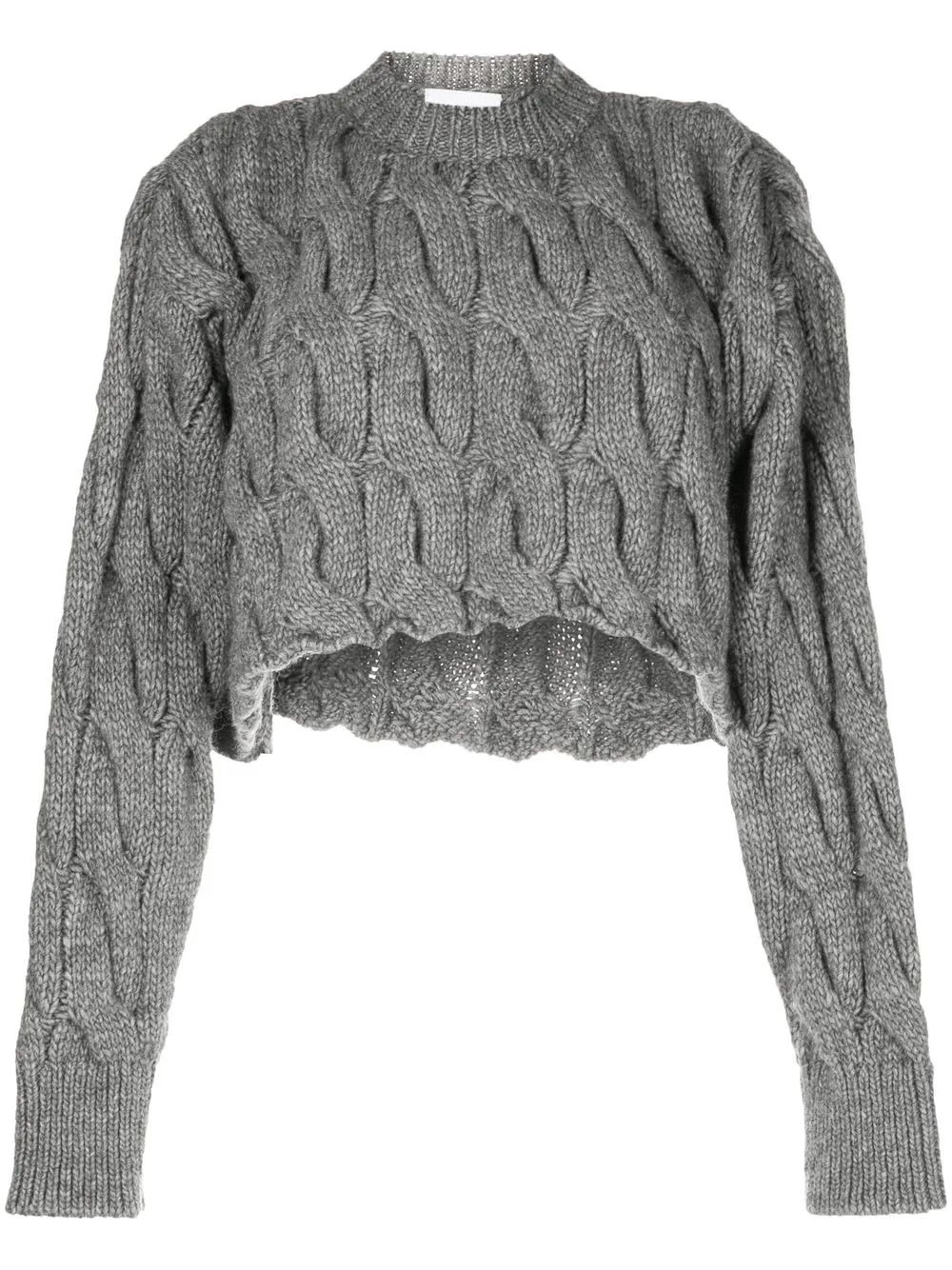 

Halfboy cropped cable-knit jumper - Grey