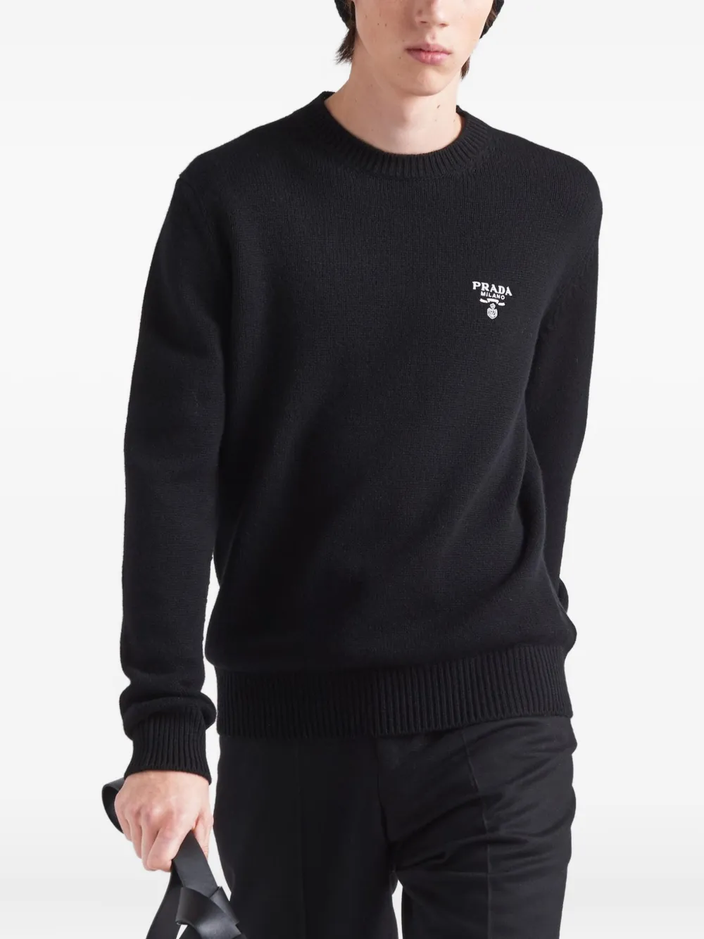 Prada T-shirt met logoprint Zwart