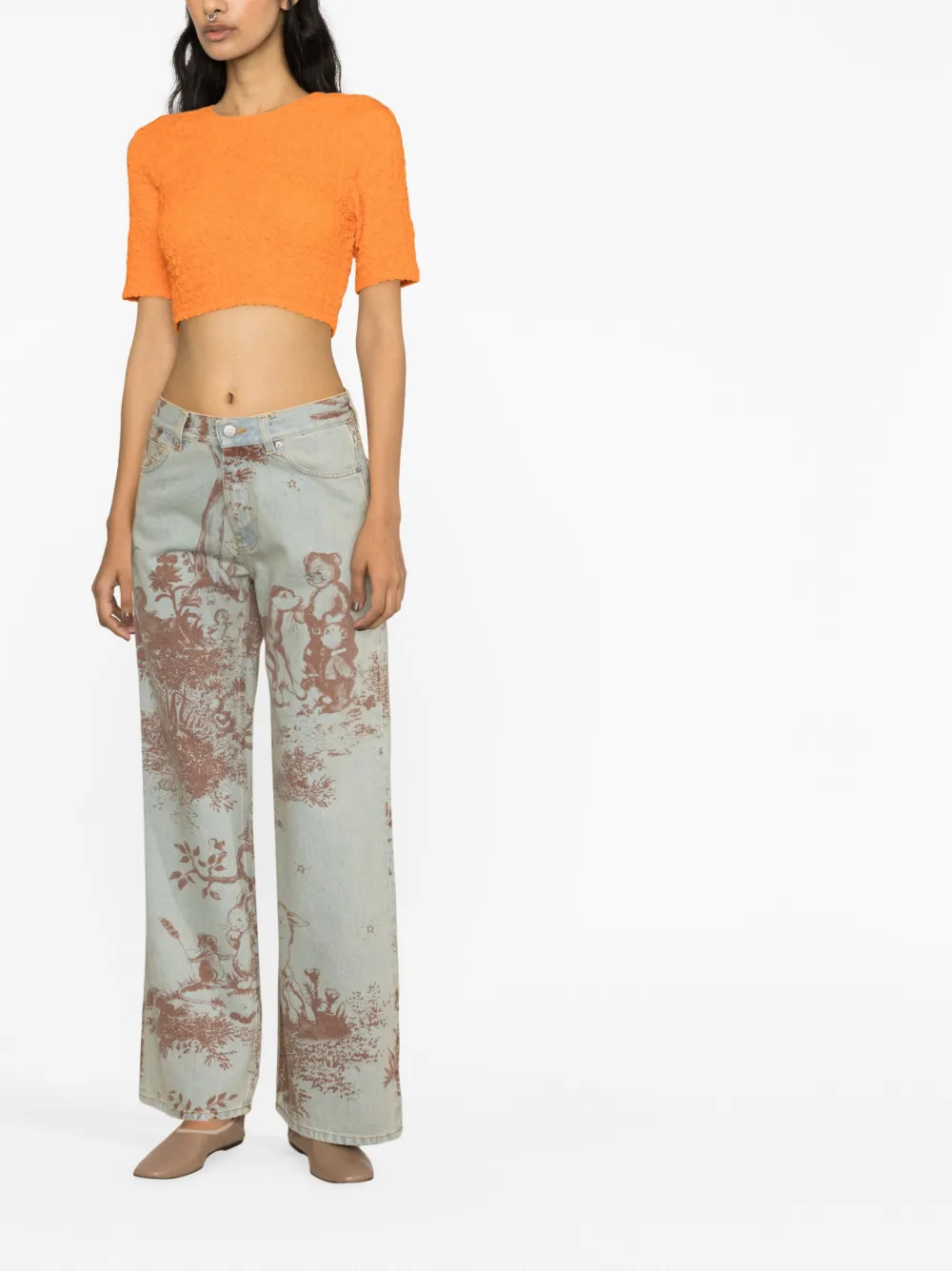 Molly Goddard Jeans met wijde pijpen - Blauw