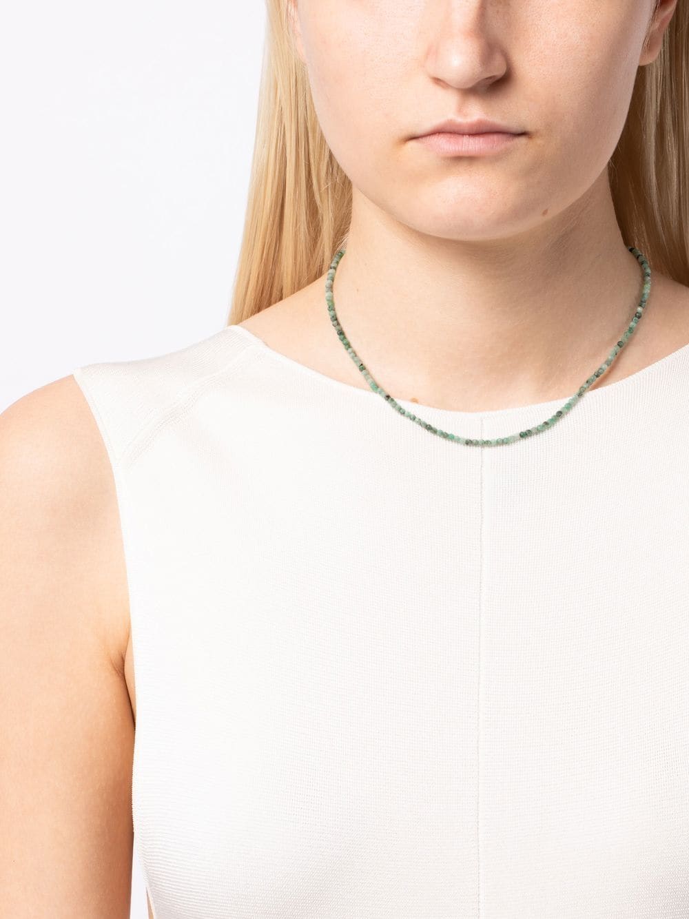 Shop Mateo 14kt Yellow Gold Emerald Beaded Necklace In Green