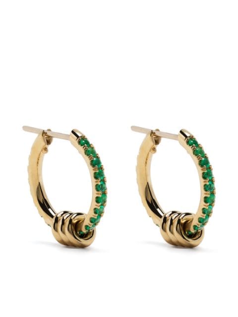 Spinelli Kilcollin 18K yellow gold Ara emerald hoop earrings