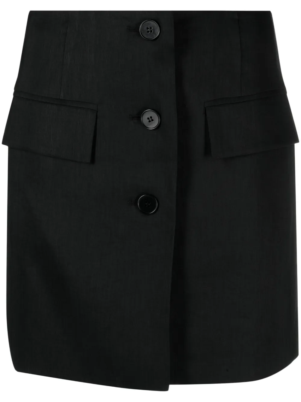 LVIR low-rise button-up skirt - Black