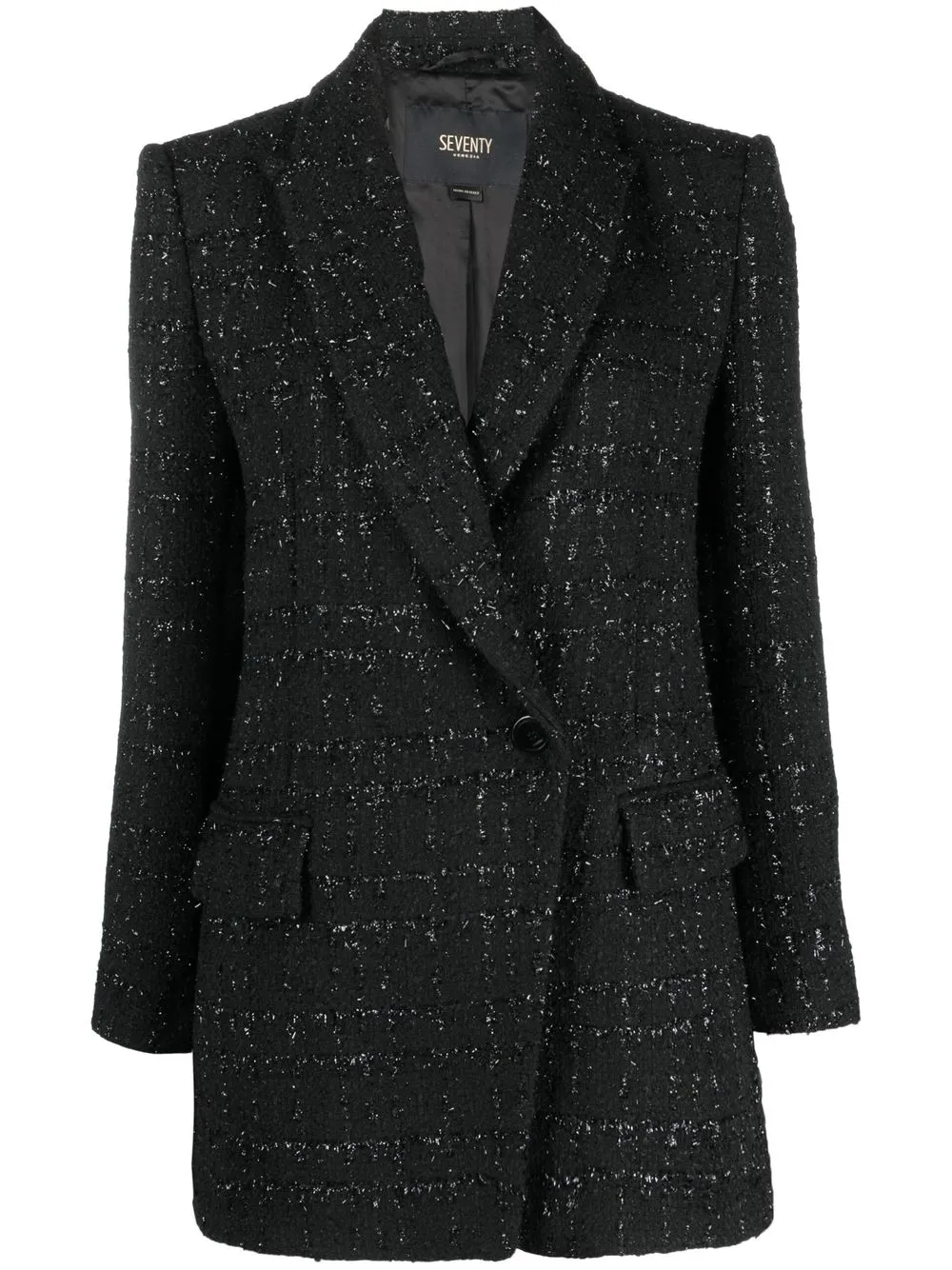 

Seventy double-breasted tweed blazer - Black