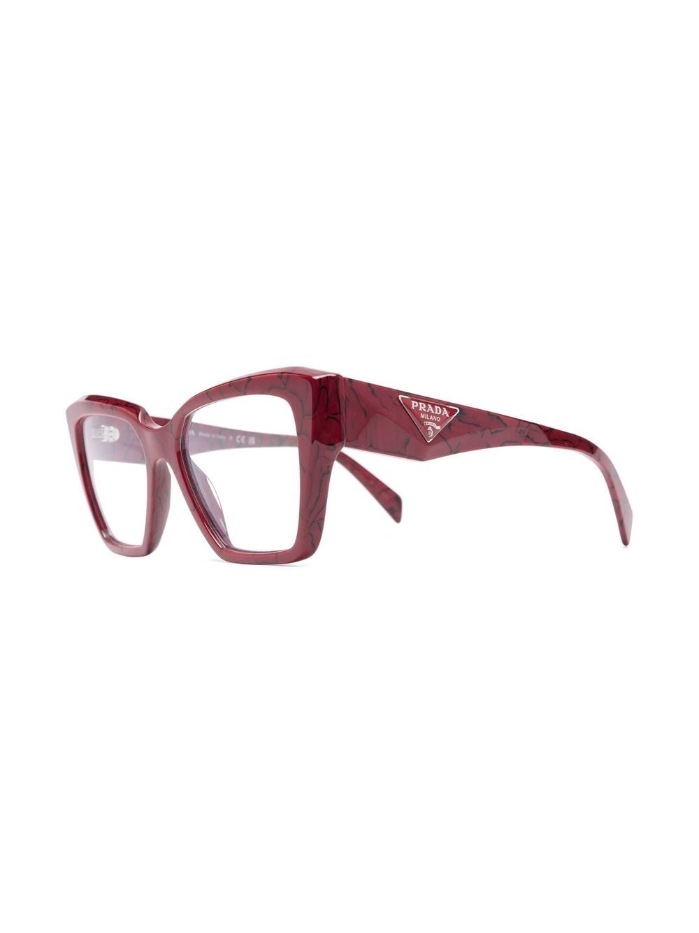 Shop Prada Cat-eye Square-frame Glasses In 红色