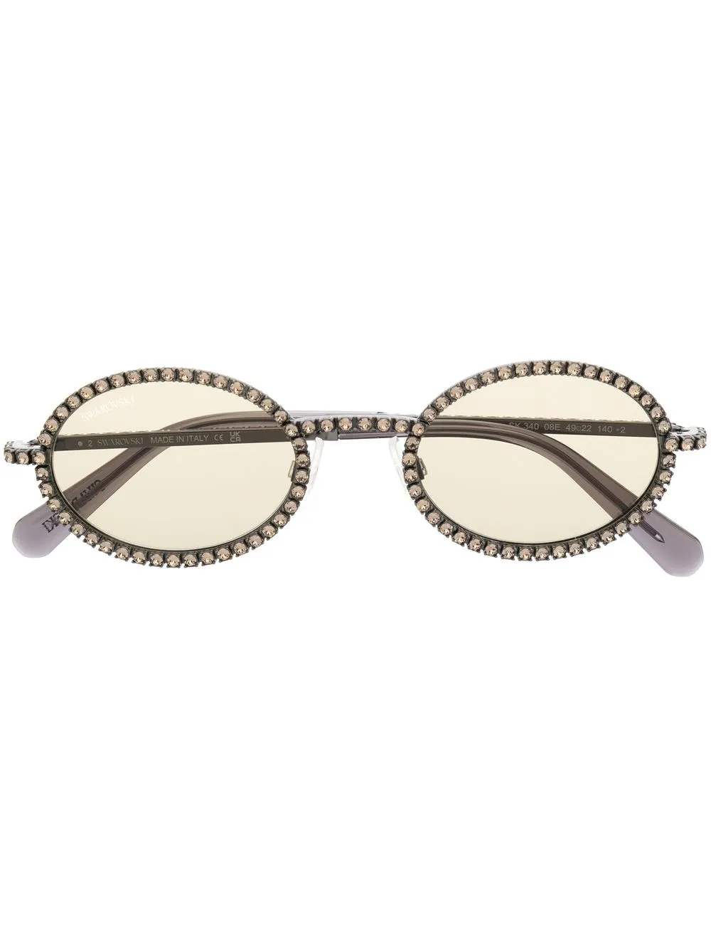 

Swarovski crystal-embellished oval-frame sunglasses - Silver