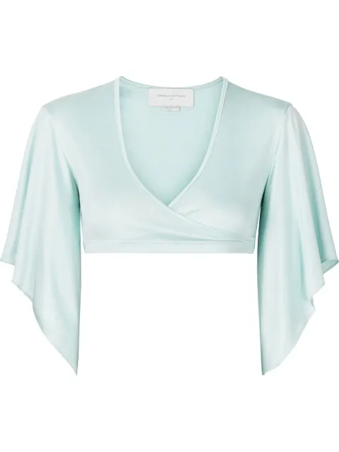 Esteban Cortazar The Crazy in Love silk jersey crop top