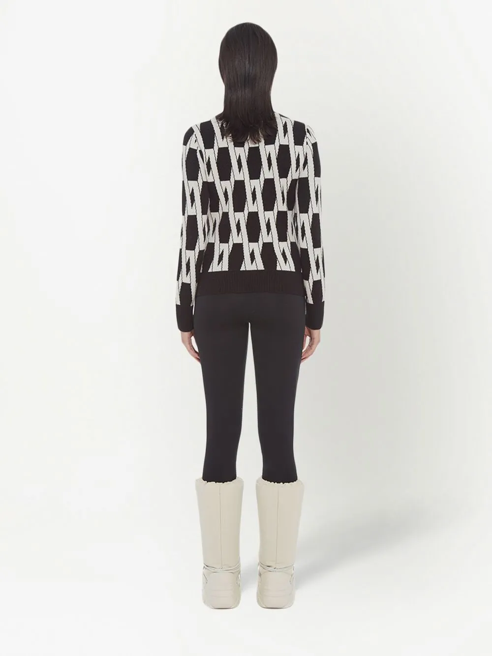 Apparis Patterned Roll Neck Jumper In 黑色
