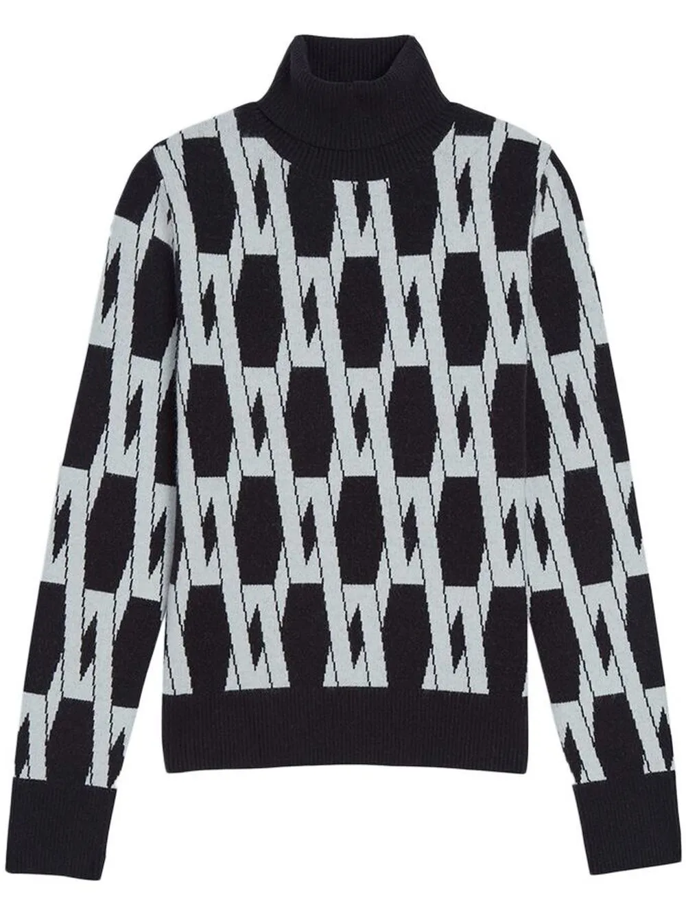 

Apparis patterned roll neck jumper - Black