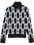 Apparis patterned roll neck jumper - Black