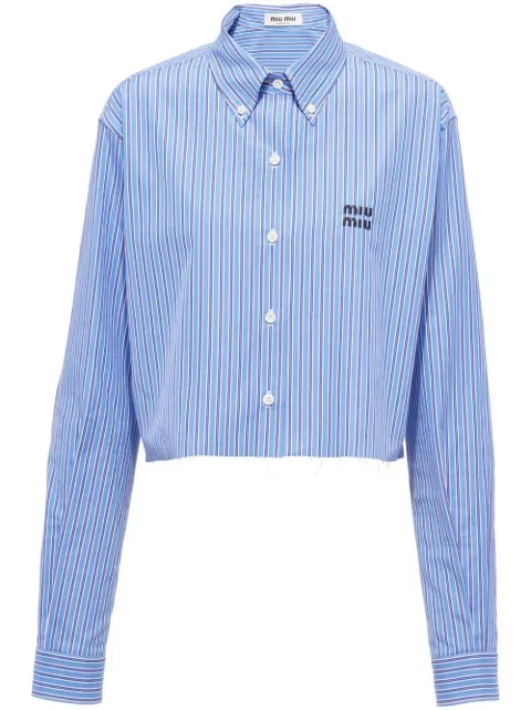 Miu Miu striped cropped shirt