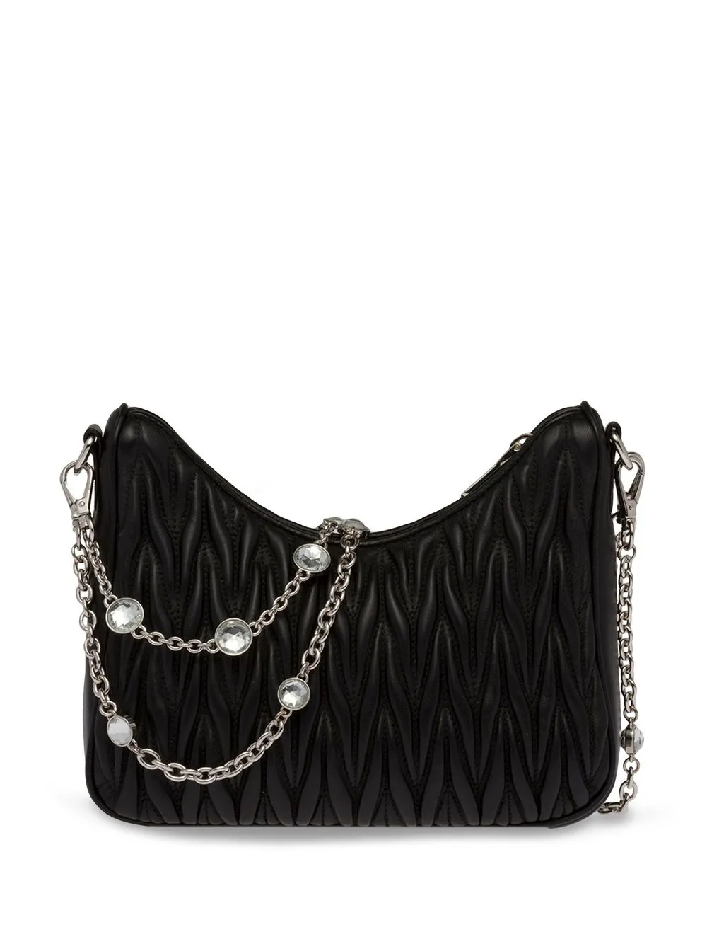 Miu Miu Matelassé Nappa Leather Shoulder Bag In Schwarz ModeSens