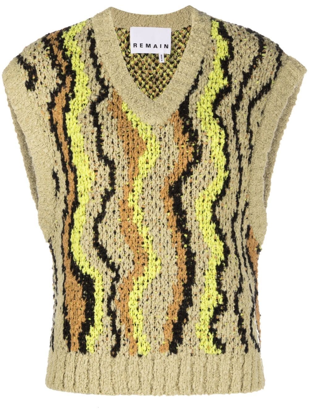 REMAIN jacquard knitted vest - Green