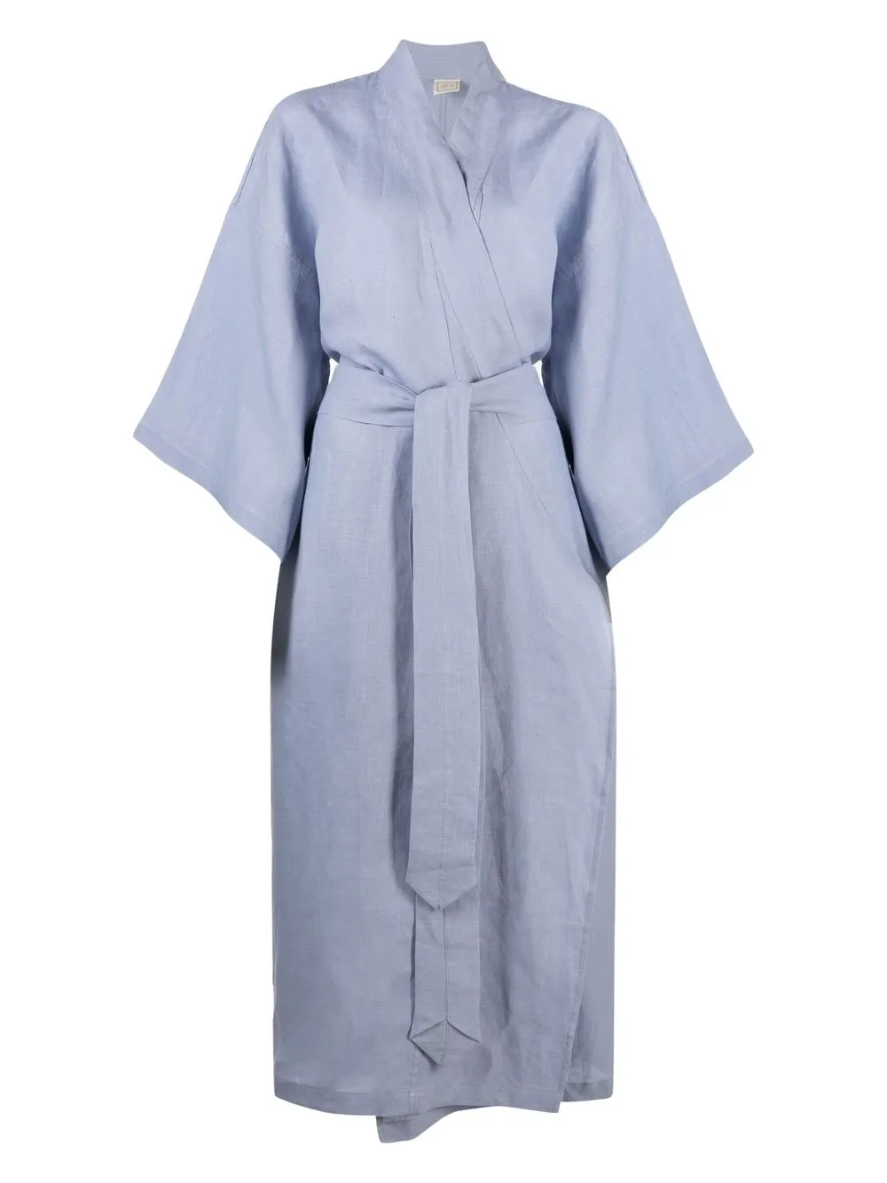 

Deiji Studios linen tie-fastening robe - Blue
