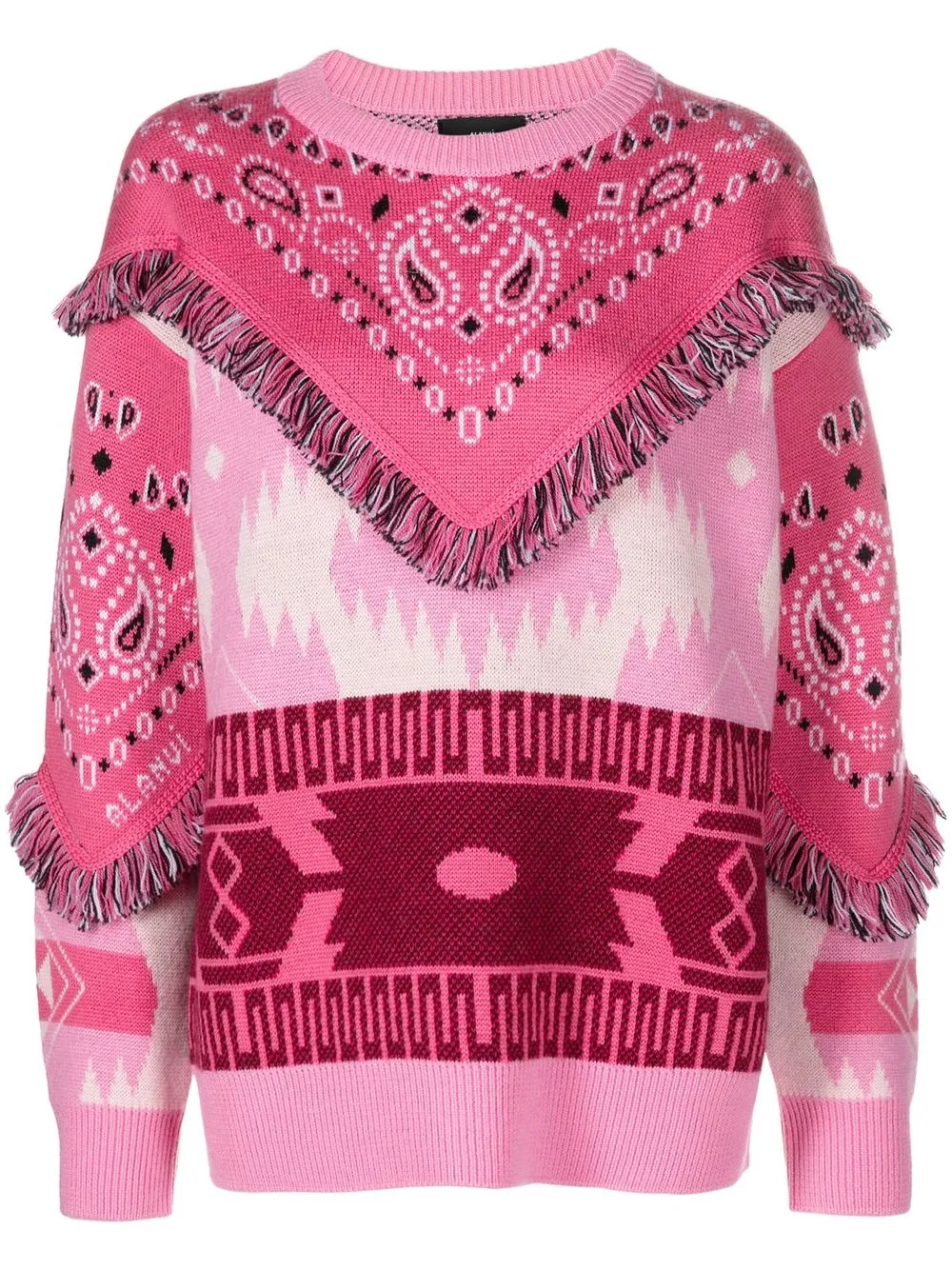 

Alanui fringed patterned jumper - Pink