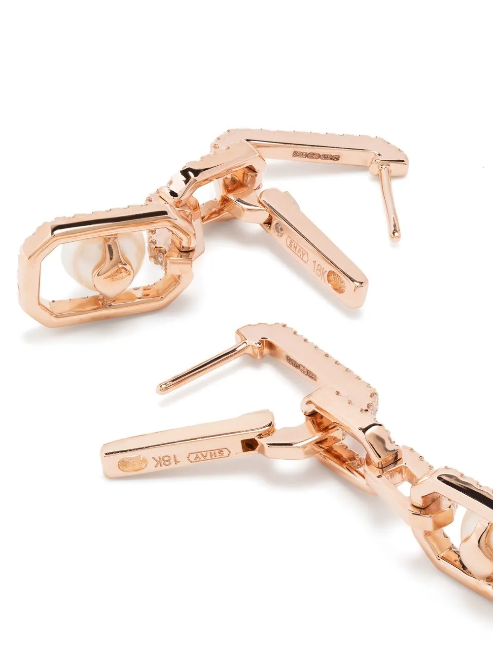 Shay 18kt Yellow Gold Diamond And Pearl Drop Earrings In Gold