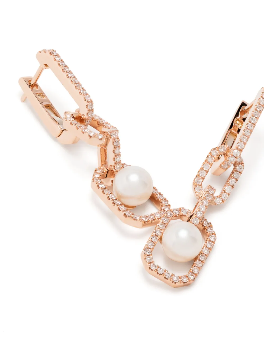 Shay 18kt Yellow Gold Diamond And Pearl Drop Earrings In Gold
