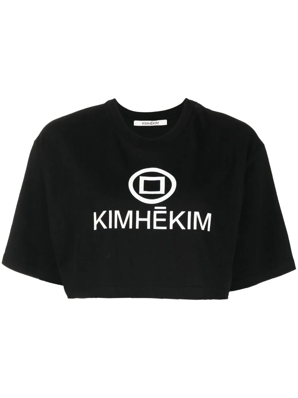 

Kimhekim Coin Logo-print cropped T-shirt - Black