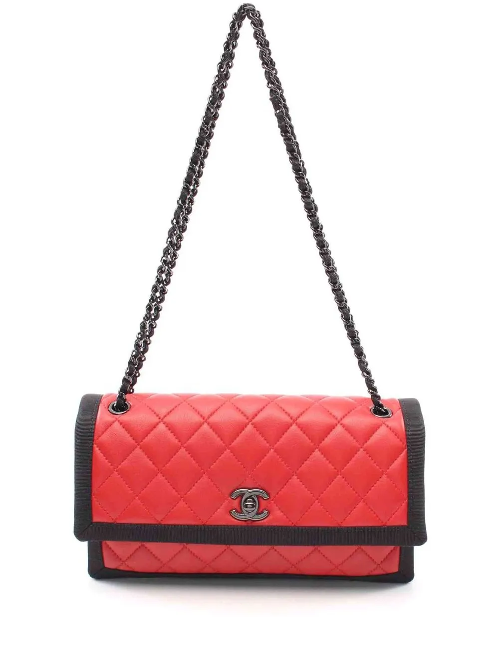 

Chanel Pre-Owned 2015 diamond-quilted flap shoulder bag - Red