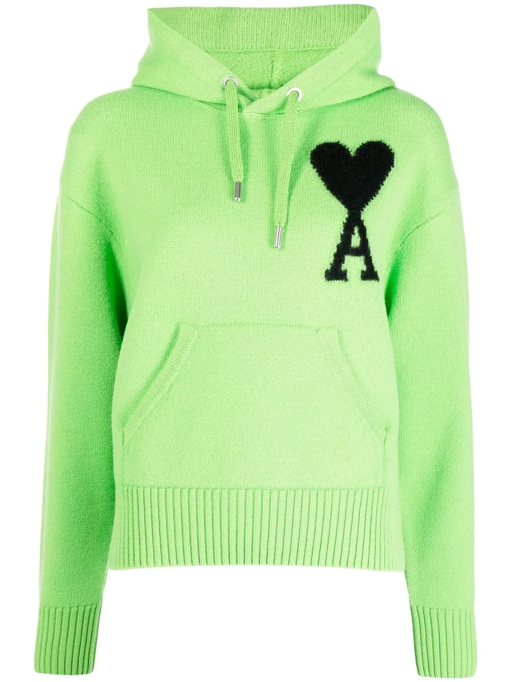 

AMI Paris Ami de Coeur wool knitted hoodie - Green