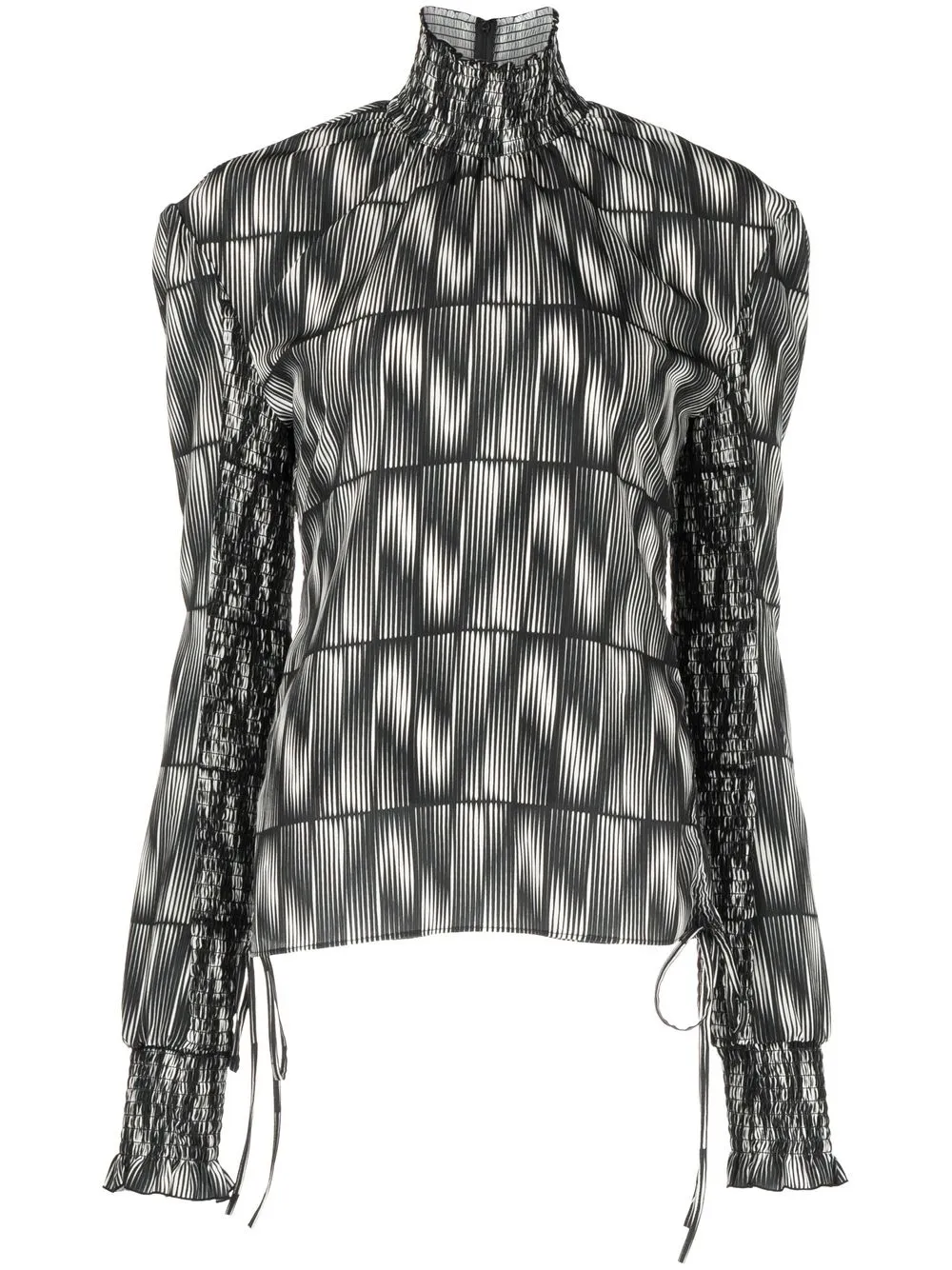 

Low Classic graphic-print mock-neck blouse - Black