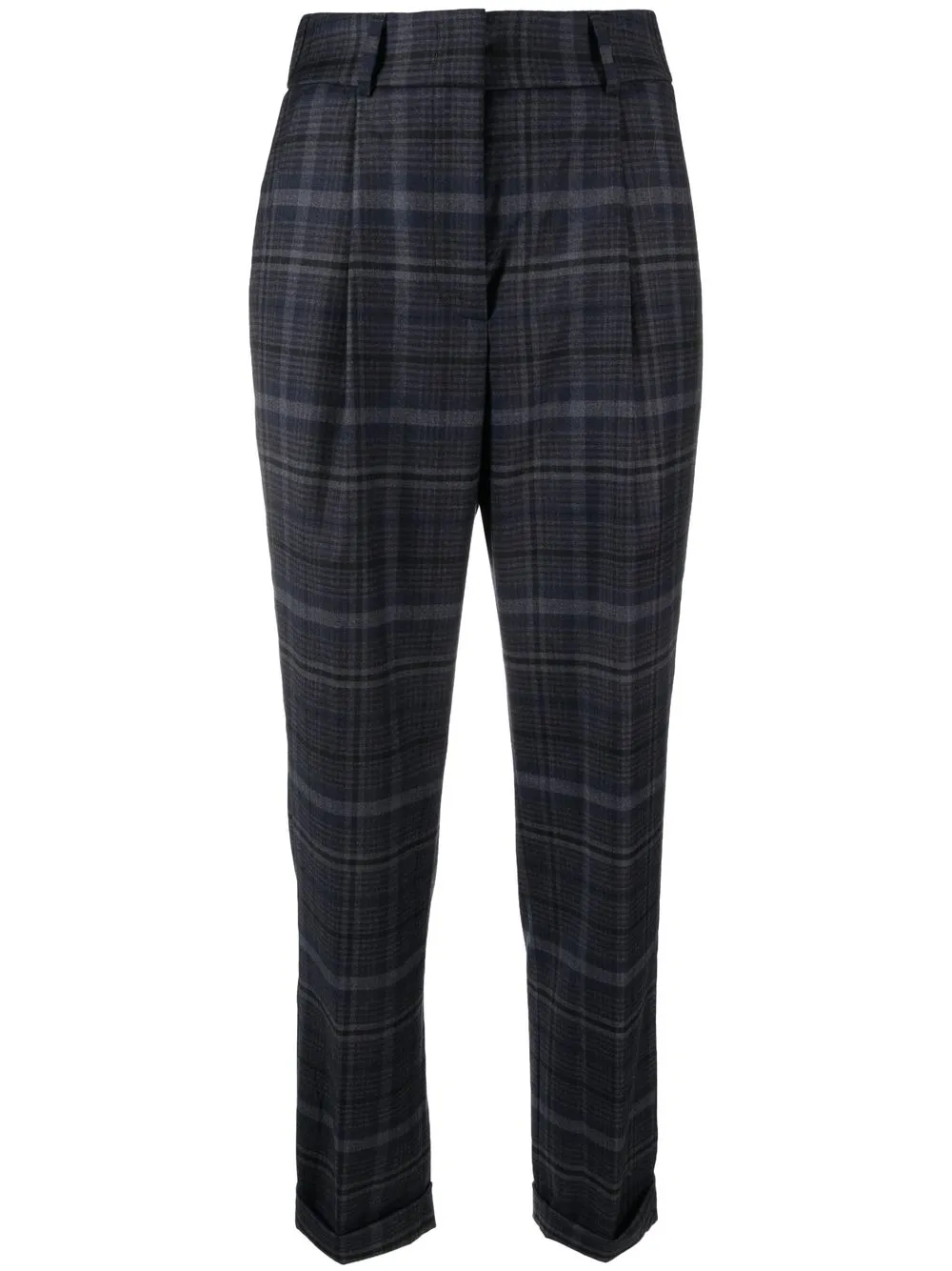 

Peserico check-pattern cropped trousers - Blue