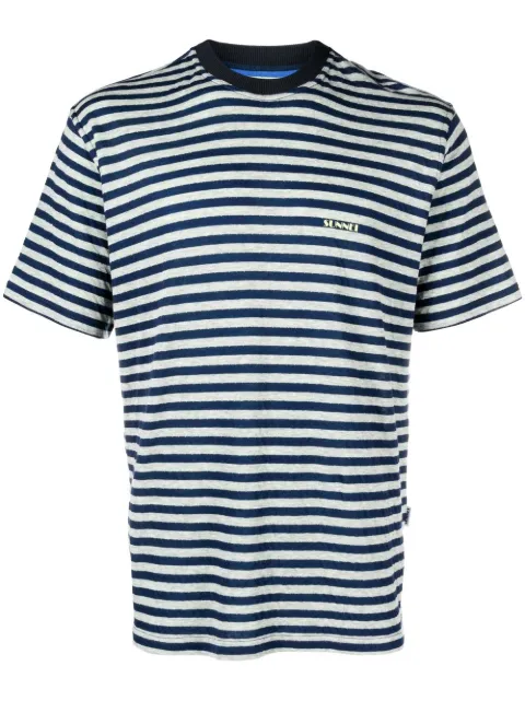 Sunnei t-shirt rayé à logo imprimé