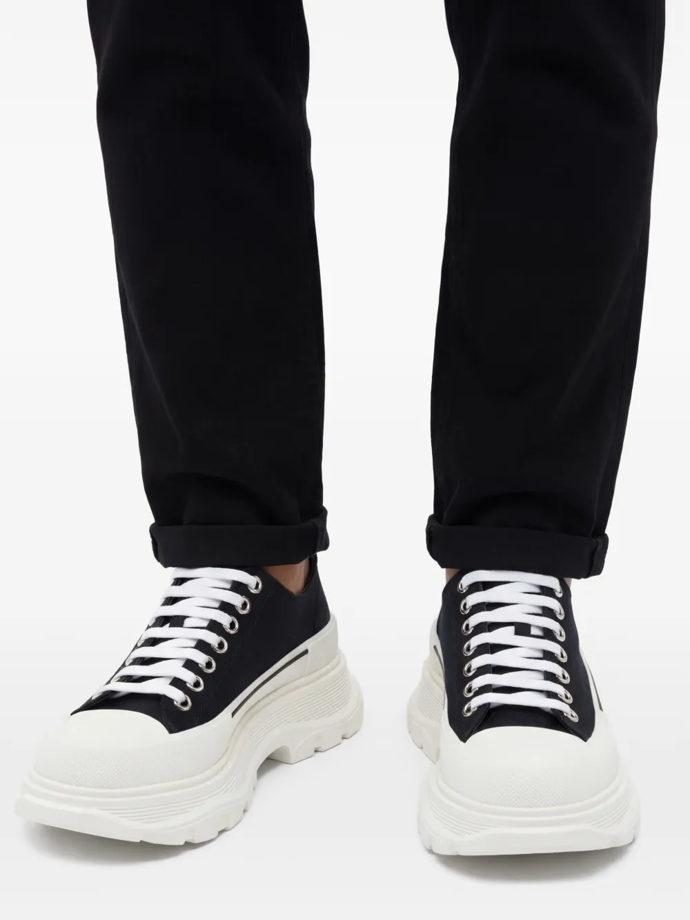 Alexander McQueen Tread Slick lace-up Sneakers | Black | FARFETCH ZA