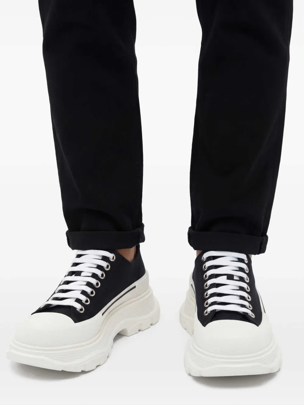 Alexander McQueen Tread Slick lace-up Sneakers | Black | FARFETCH ZA