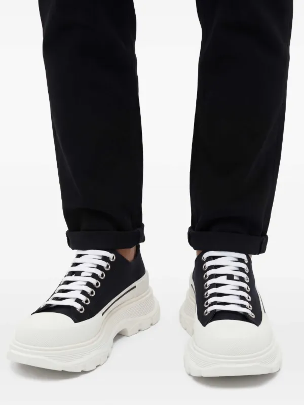 Alexander McQueen Tread Slick lace-up Sneakers | Black | FARFETCH