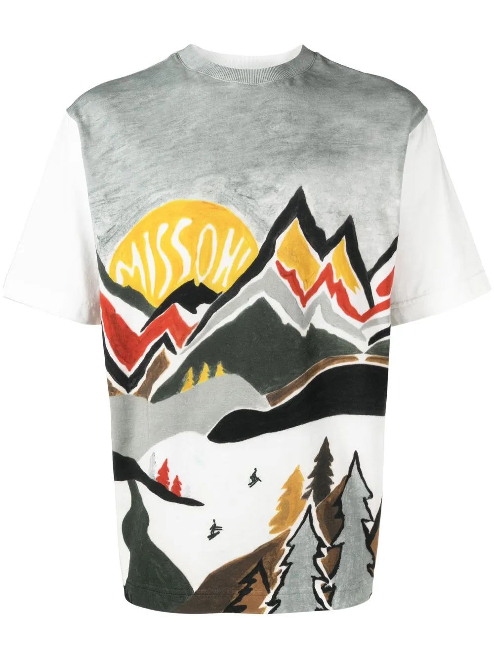 

Missoni graphic-print short-sleeve T-shirt - Grey