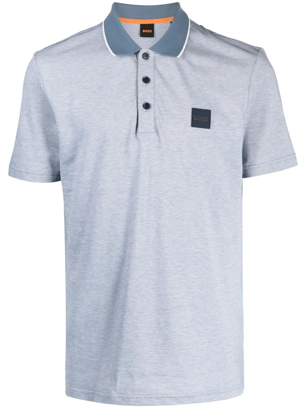 

BOSS logo-patch polo shirt - Blue