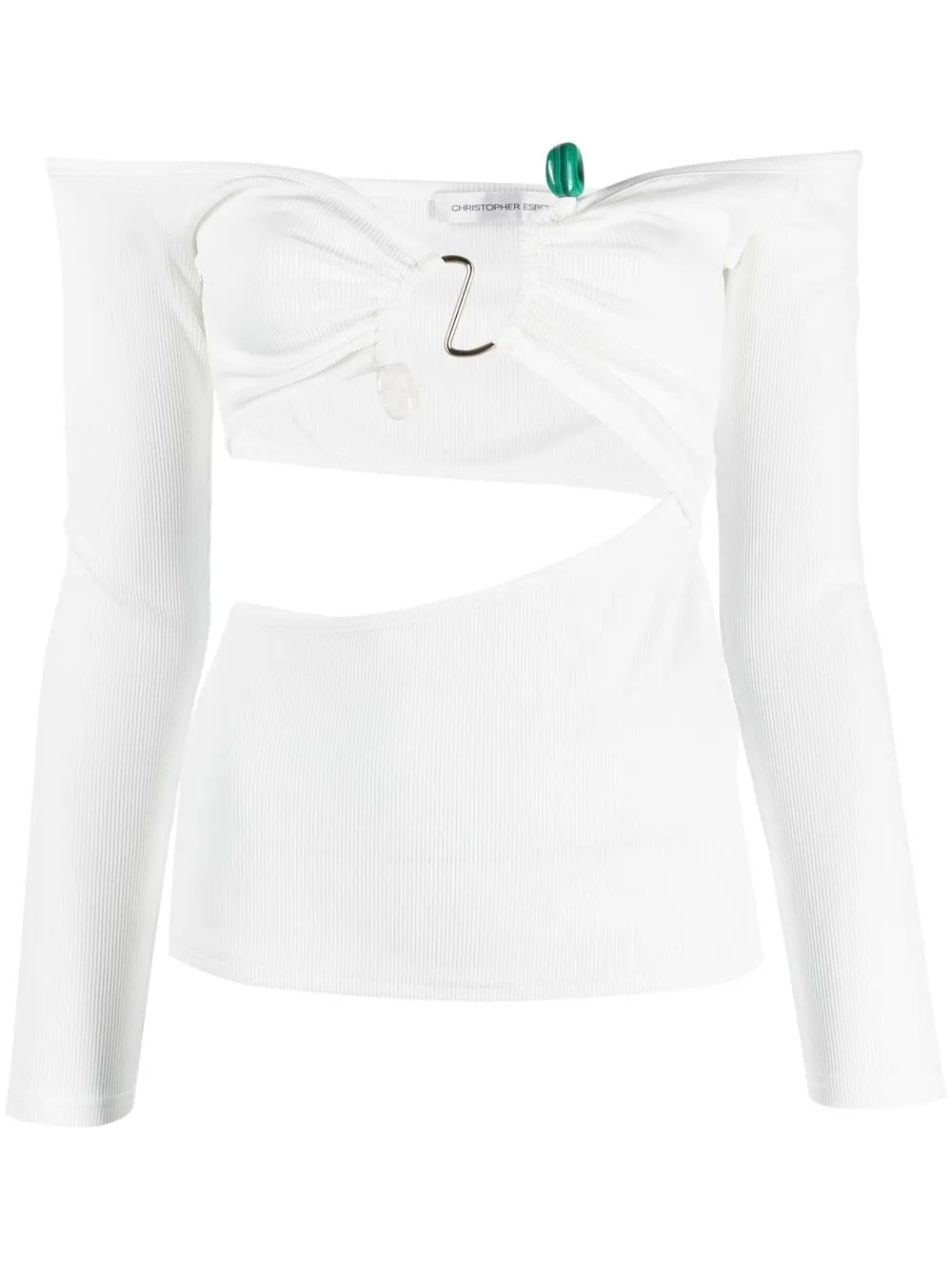 

Christopher Esber cut-out off-shoulder top - White